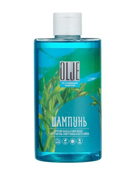 OLJE Натуральный шампунь против выпадения волос с экстрактом концентрата спирулины и кератина 450 мл в Казани