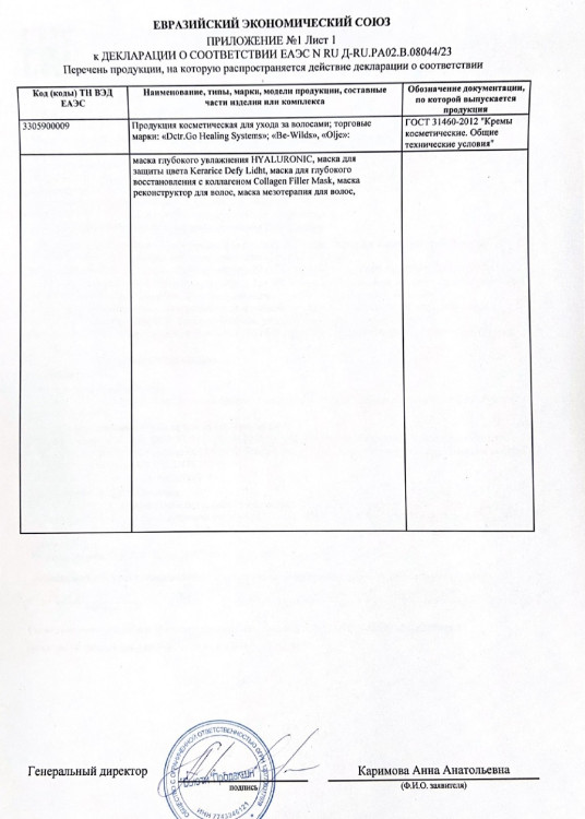 Несмываемая маска для восстановления волос после окрашивания и осветления Therapy peptide bonding C78  hair mask в Казани